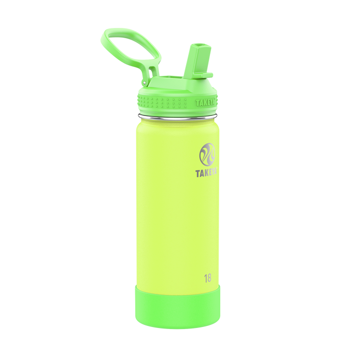 Actives Kids Glow In The Dark Water Bottle With Straw Lid N6