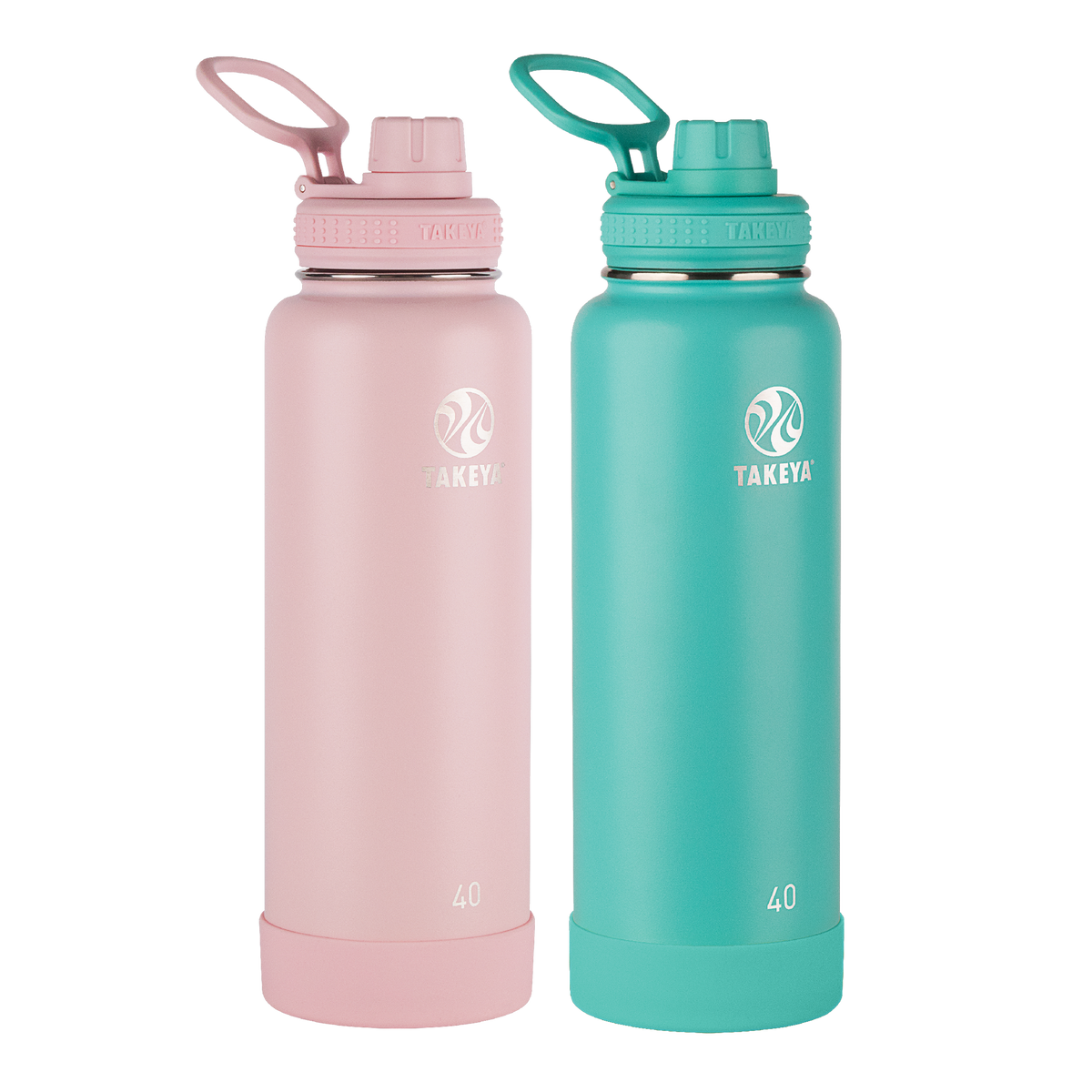 Actives Bundle With Spout Lid (2 Pack) R6 — 40oz / Blush/Teal