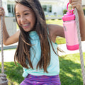 Actives Kids Glow In The Dark Water Bottle With Straw Lid N6