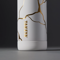 Kintsugi Water Bottle with Straw Lid O4