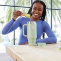 Straw Tumbler With Handle U8
