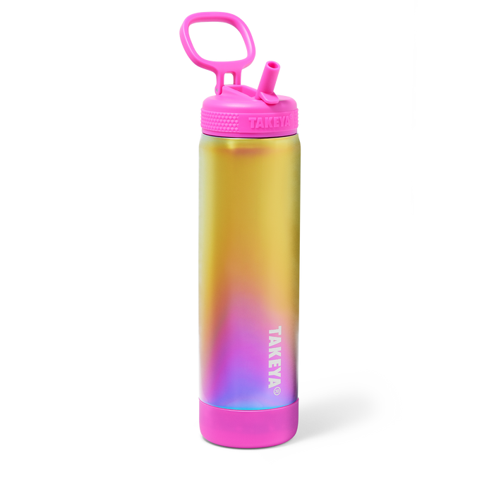 Aurora Water Bottle With Straw Lid O5