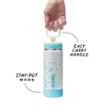 Glow In The Dark Sport Kids Water Bottle Confetti With Straw Lid D8