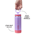 Glow In The Dark Sport Kids Water Bottle Confetti With Straw Lid D8
