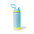 Glow In The Dark Sport Kids Water Bottle Confetti With Straw Lid D8