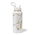 Kintsugi Water Bottle with Straw Lid O4