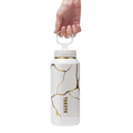 Kintsugi Water Bottle with Straw Lid O4