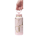 Kintsugi Water Bottle with Straw Lid O4